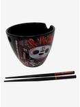 The Black Coffee Attack Ramen Bowl With Chopsticks By Ilustrata, , alternate