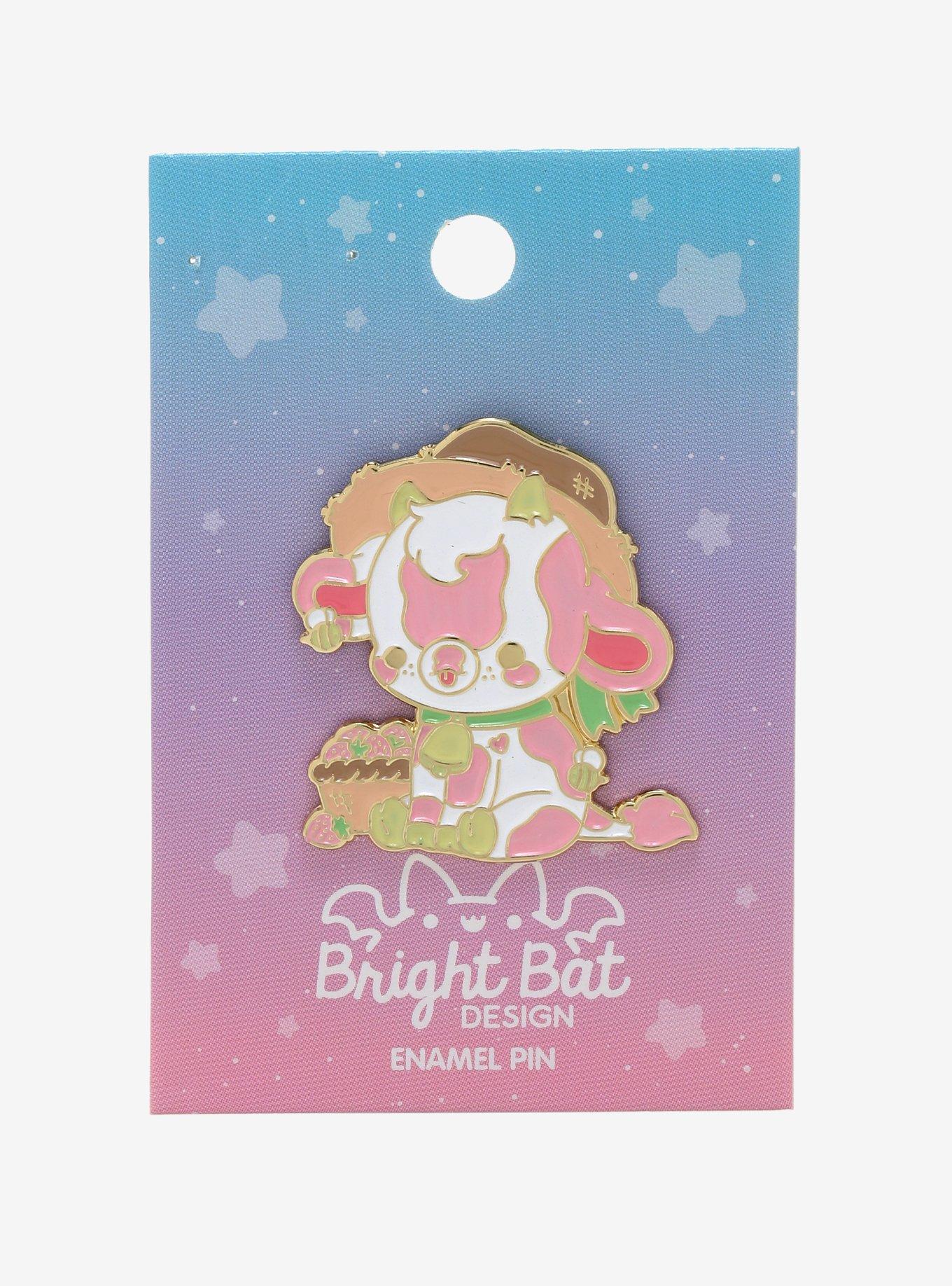 Strawberry Cow Enamel Pin By Bright Bat Design, , alternate