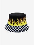 Checkered Flames Reversible Bucket Hat, , alternate