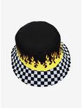 Checkered Flames Reversible Bucket Hat, , alternate