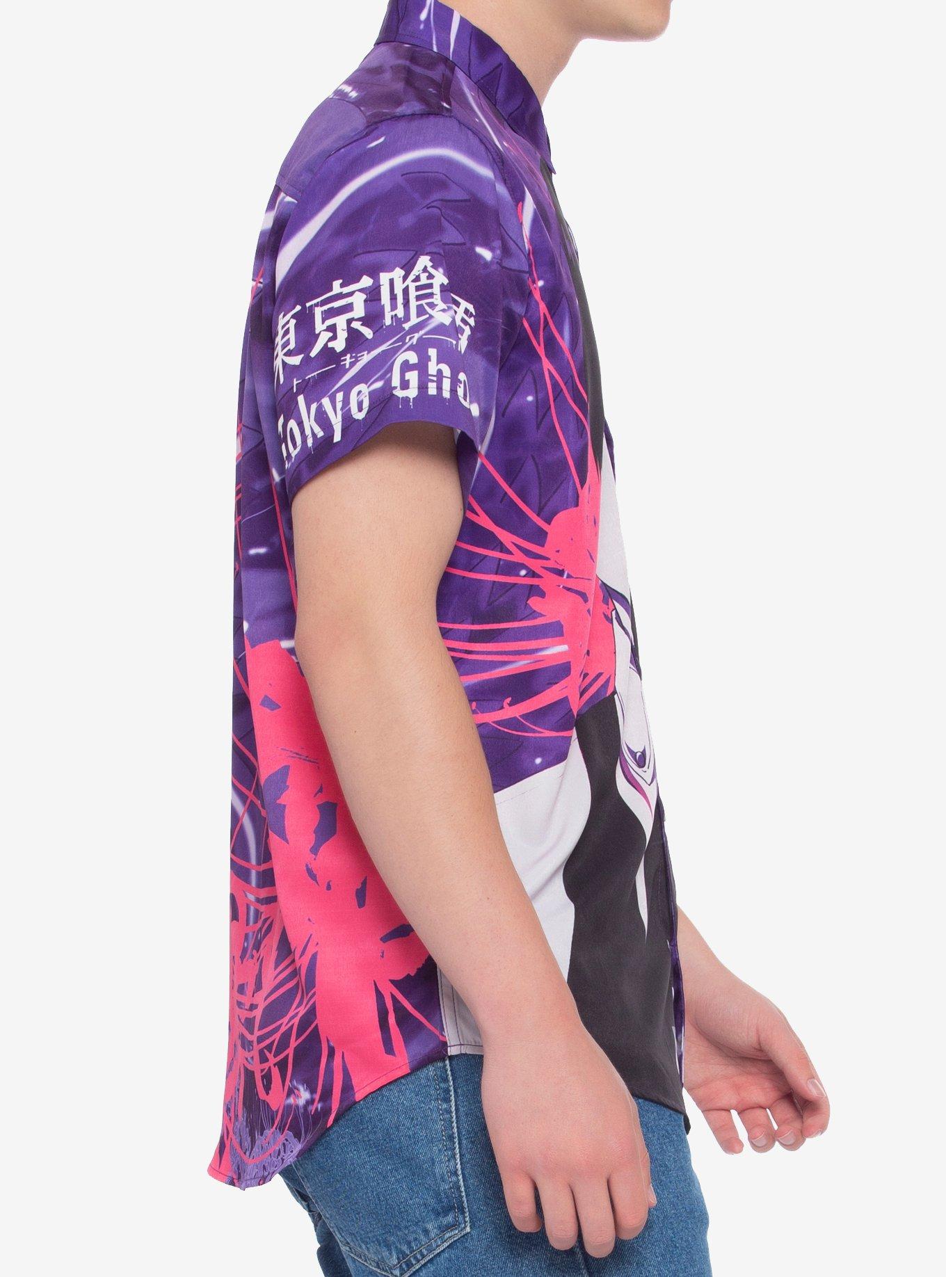 Tokyo Ghoul Split Kaneki Woven Button-Up, MULTI, alternate