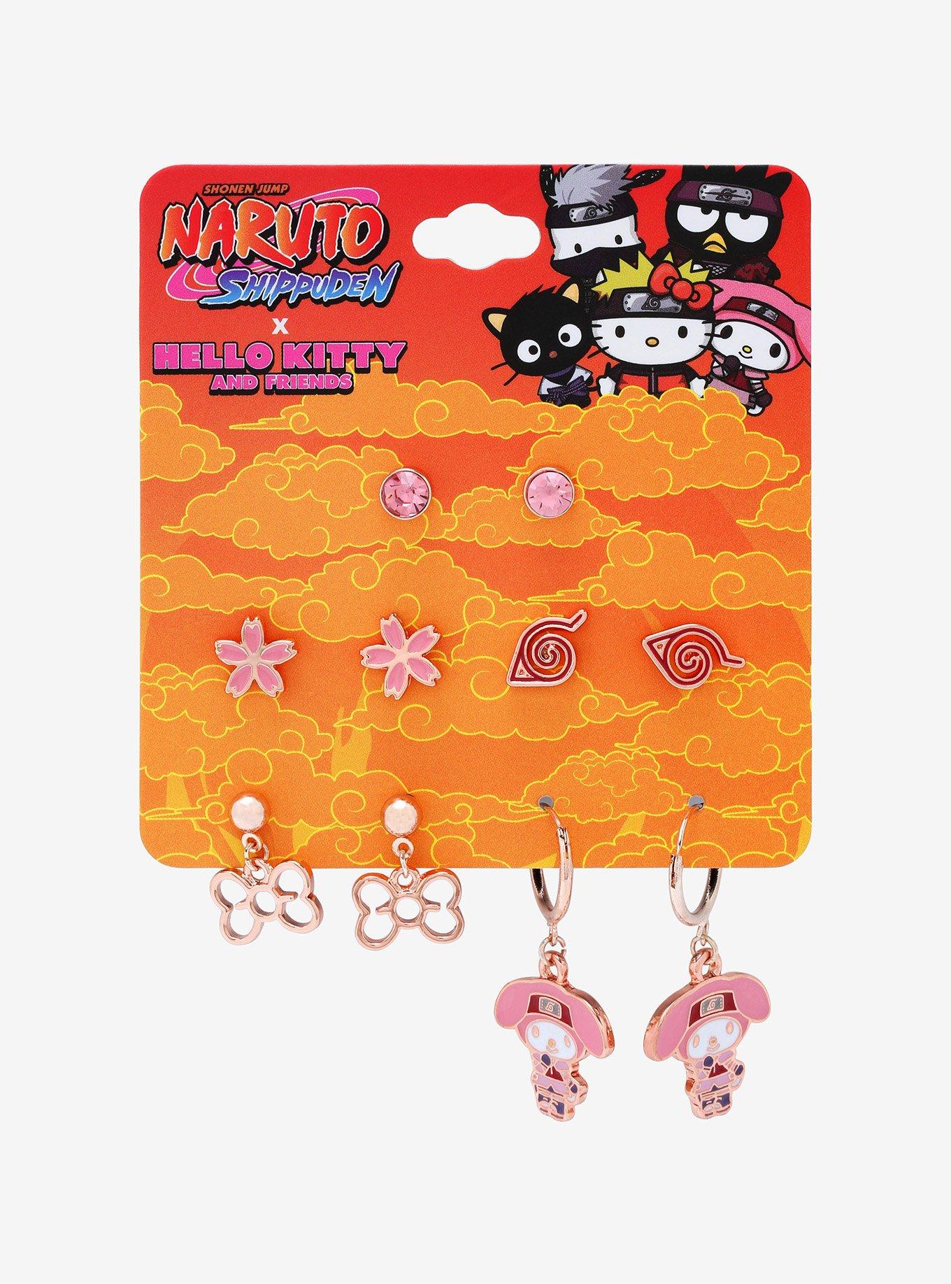 Naruto Shippuden X Hello Kitty And Friends My Melody Icon Earring Set, , alternate - view 2