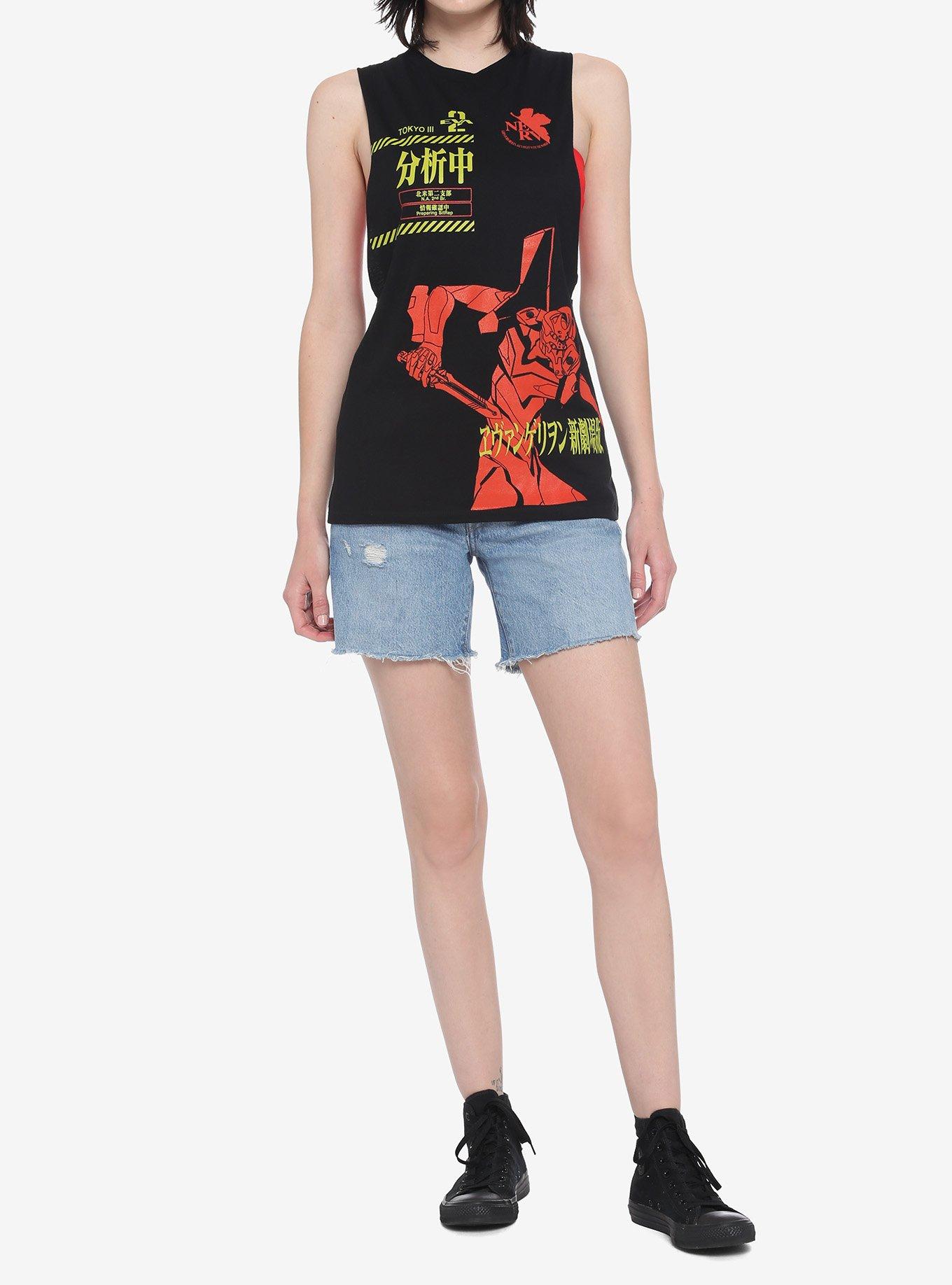 Neon Genesis Evangelion Eva Unit-02 NERV Girls Muscle Top, MULTI, alternate