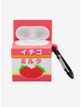 Strawberry Milk Carton Wireless Earbud Case Cover, , alternate