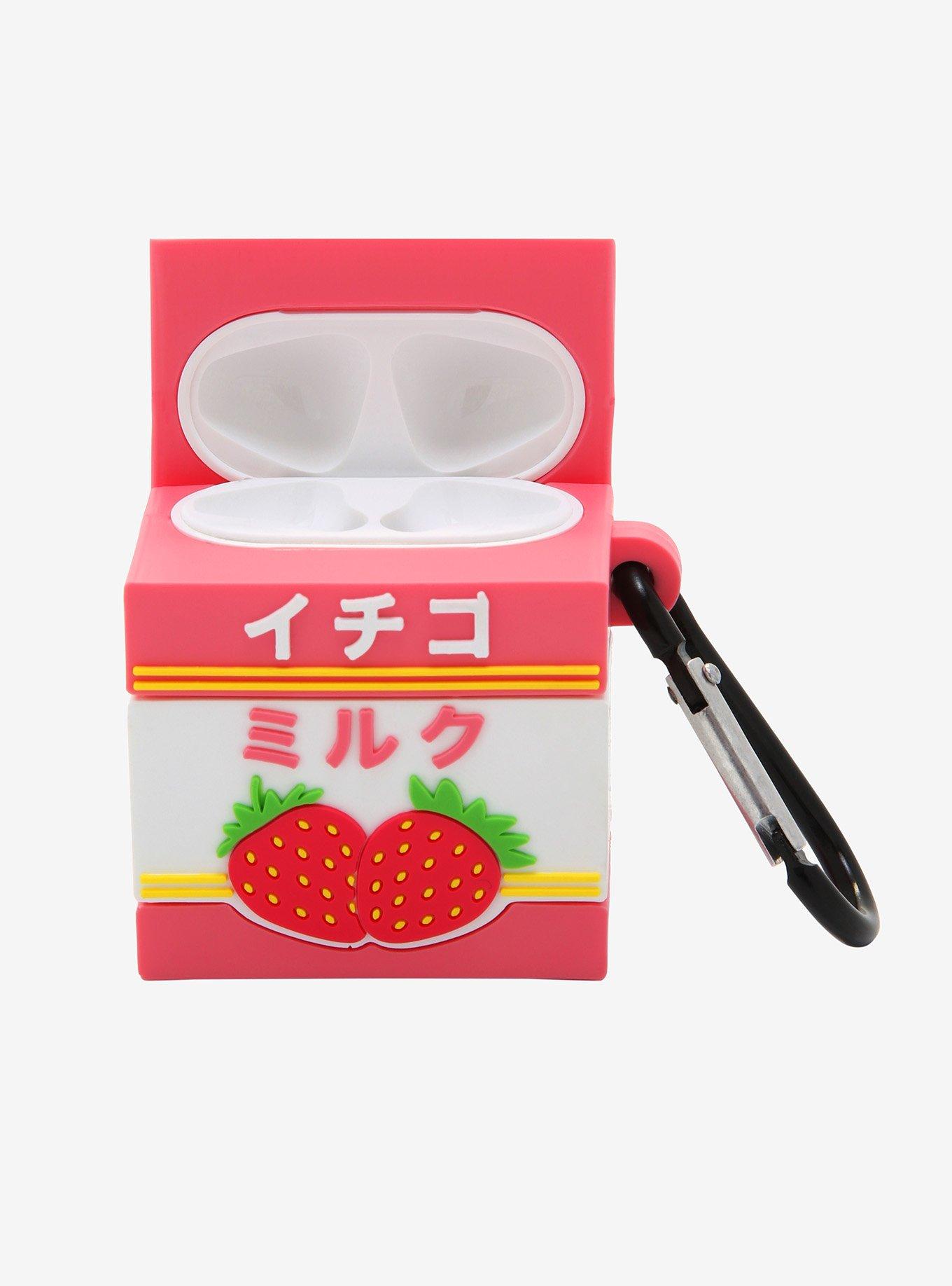 Strawberry Milk Carton Wireless Earbud Case Cover, , alternate