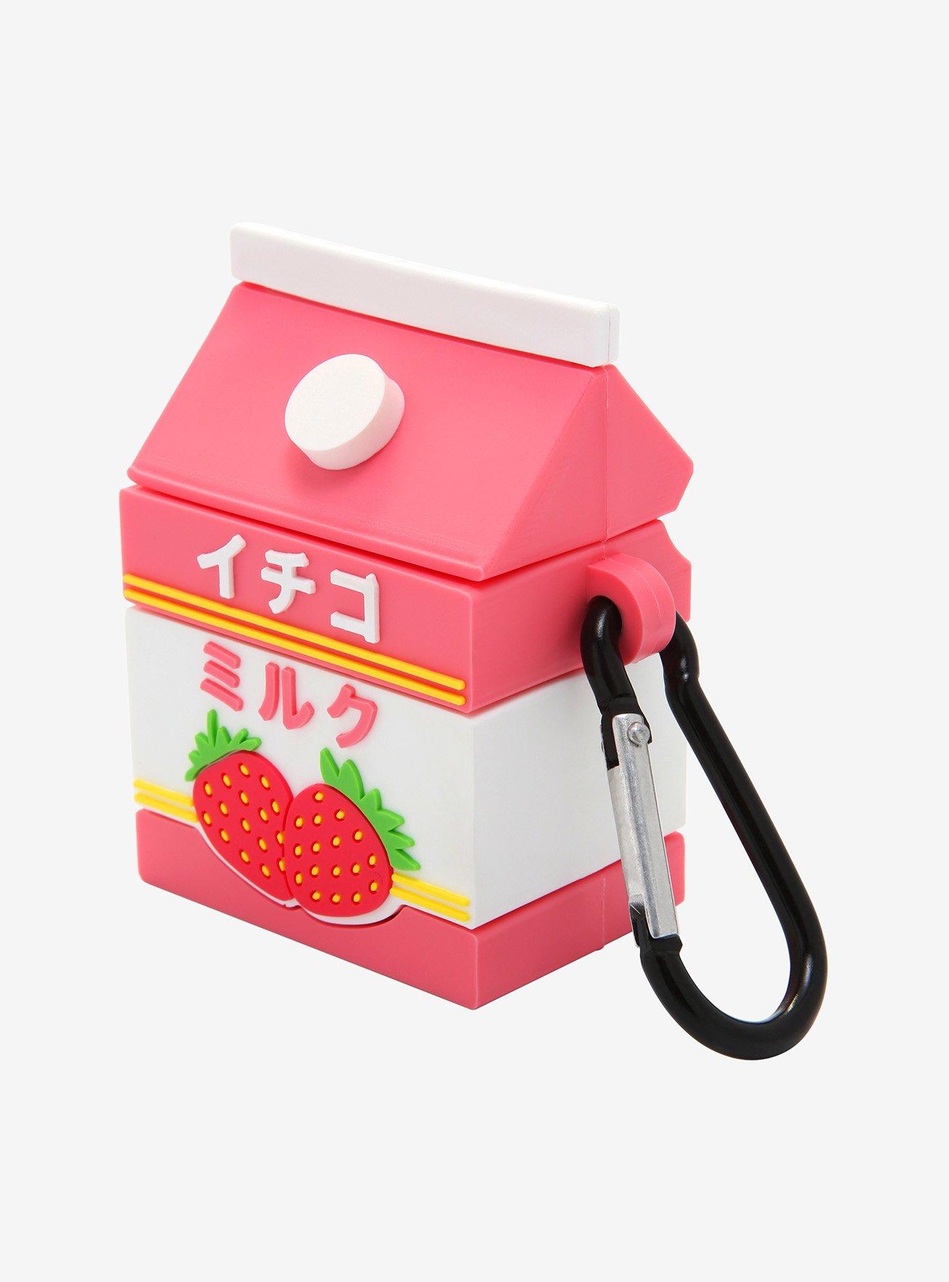 Strawberry Milk Carton Wireless Earbud Case Cover, , alternate