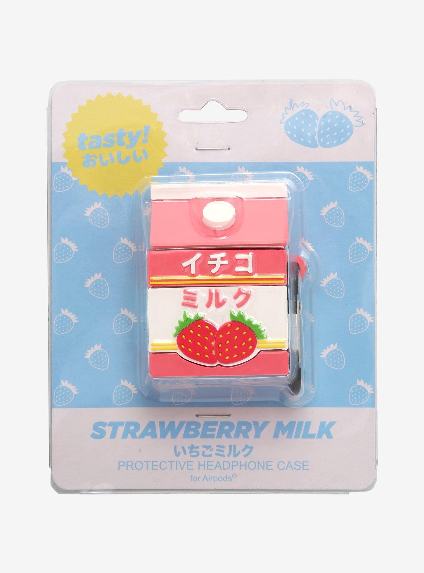 Strawberry Milk Carton Wireless Earbud Case Cover, , alternate