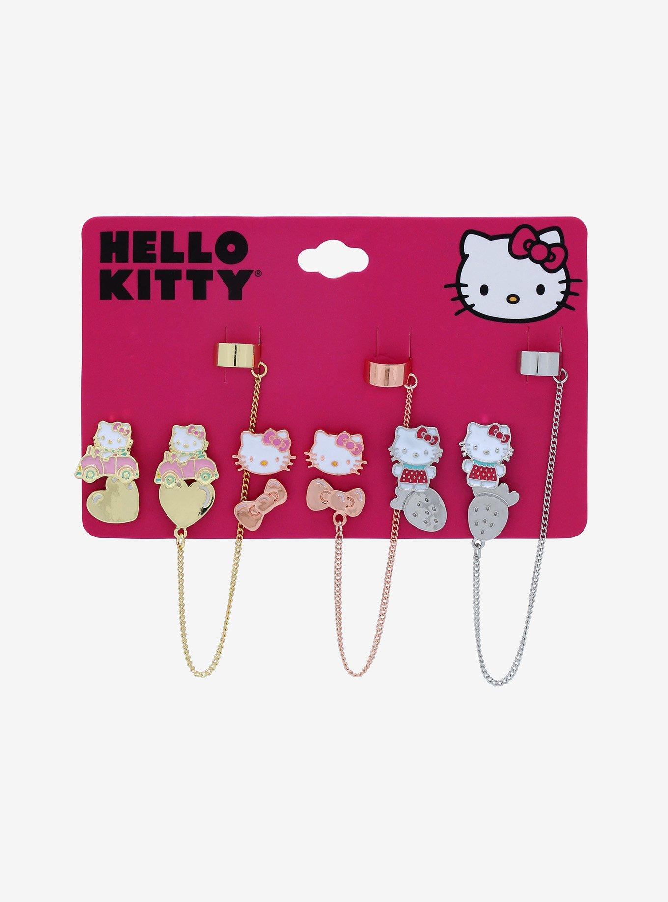 Hello Kitty Strawberry Stud & Cuff Earring Set, , alternate