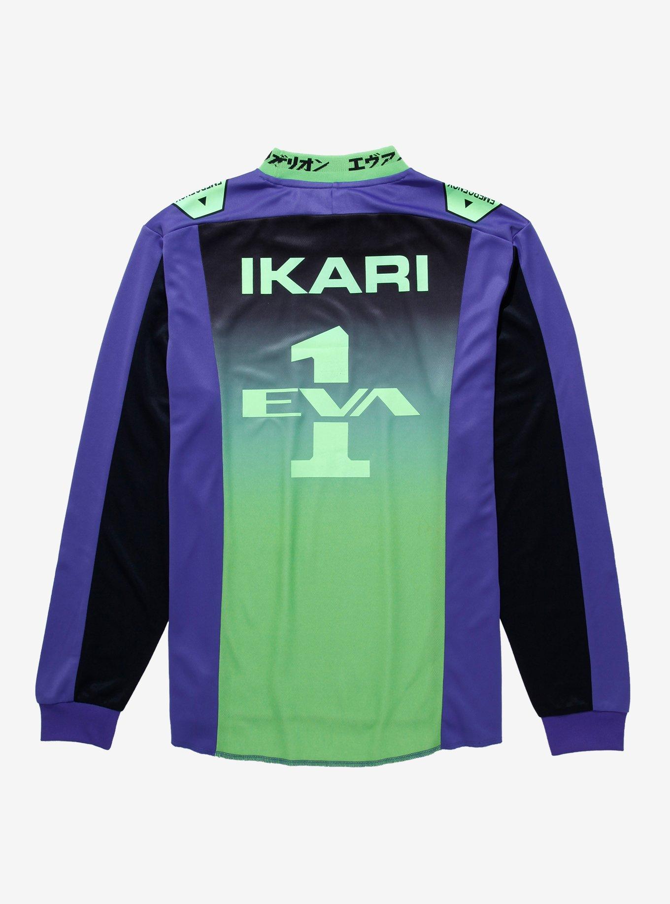 Neon Genesis Evangelion Ikari Motocross Jersey - BoxLunch Exclusive, NEON GREEN, alternate