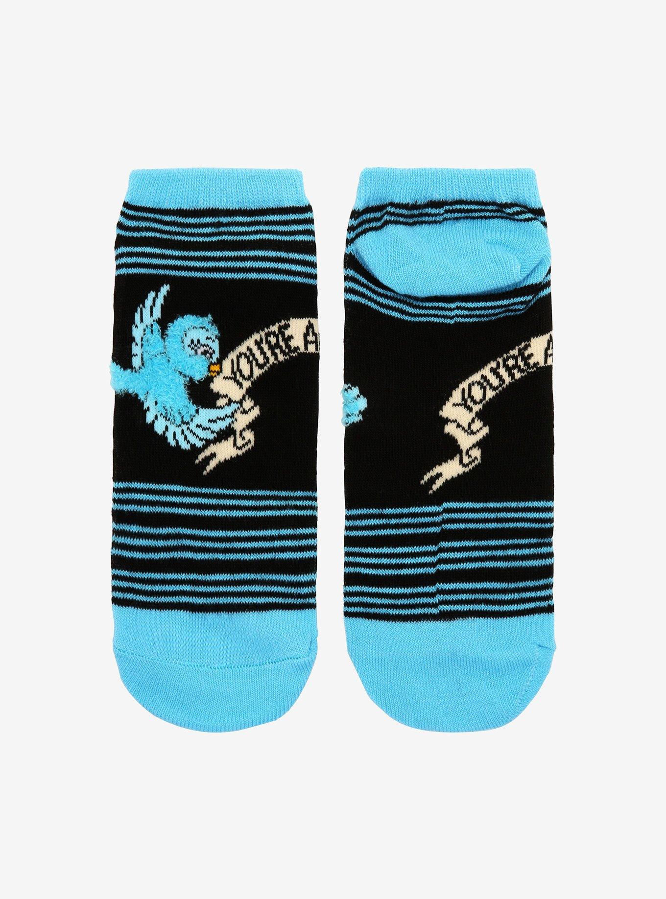 You're Annoying Fuzzy Blue Bird No-Show Socks, , alternate