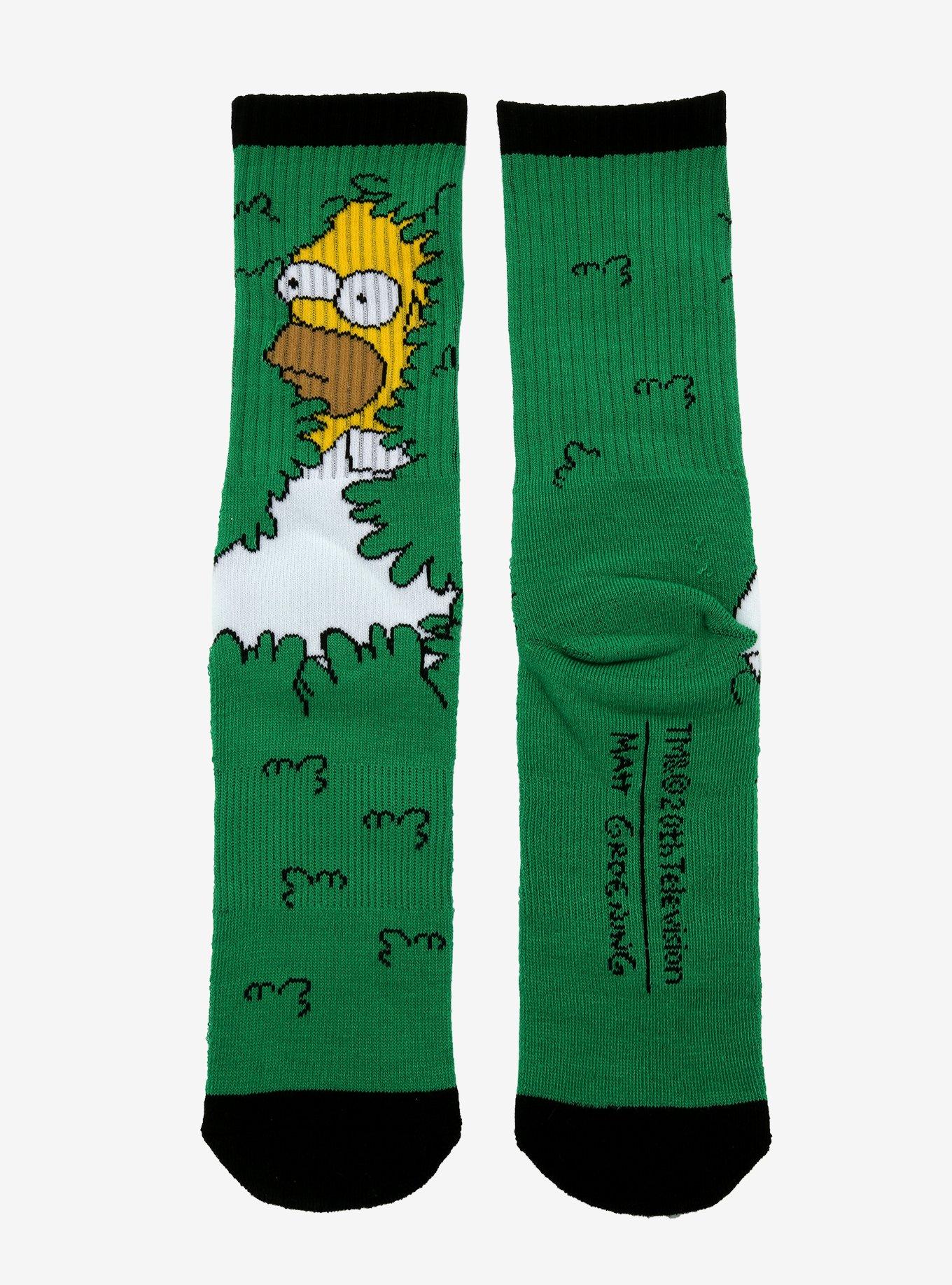 The Simpsons Homer Bush Crew Socks, , alternate