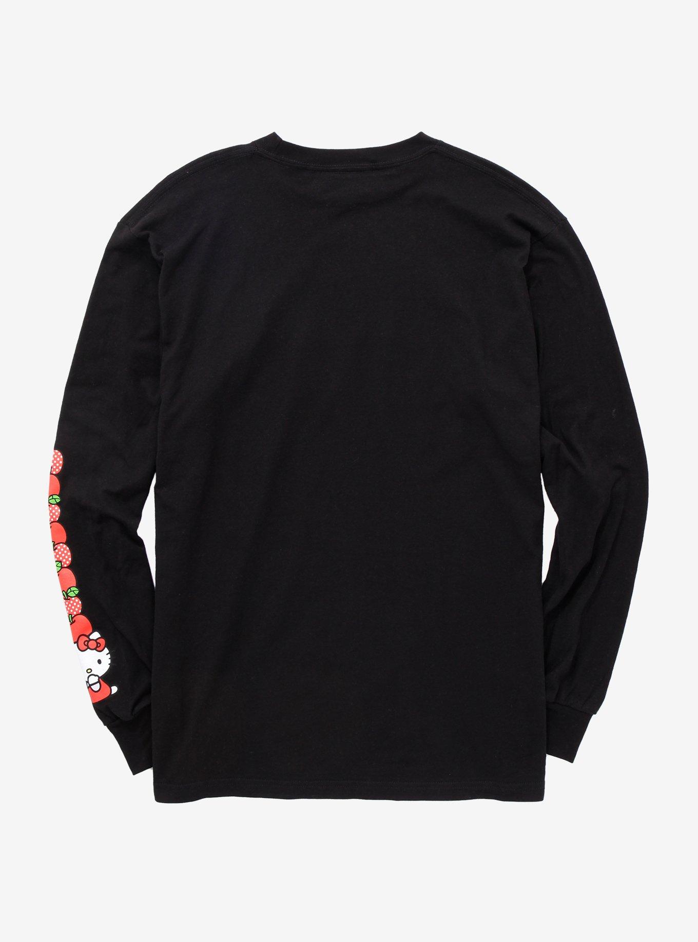 Sanrio Hello Kitty with Apples Long Sleeve Women's T-Shirt - BoxLunch Exclusive, BLACK, alternate