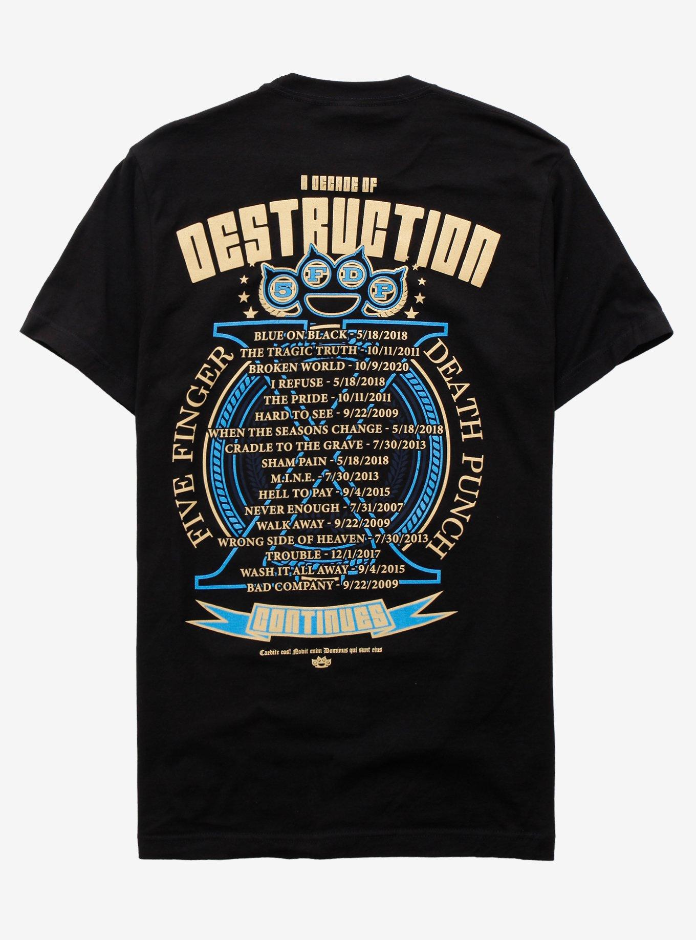 Five Finger Death Punch A Decade Of Destruction T-Shirt, BLACK, alternate