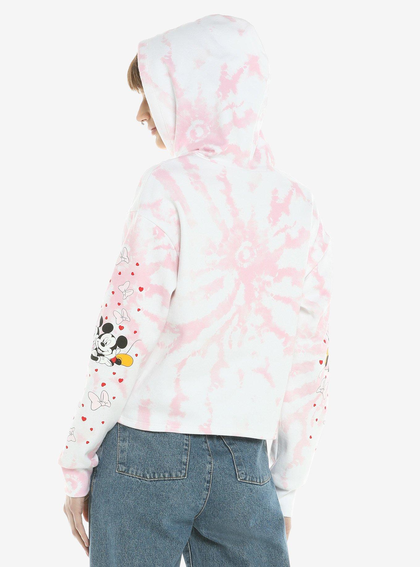 Disney Valentine's Mickey Mouse & Minnie Mouse Tie-Dye Girls Hoodie, MULTI, alternate