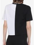 Black & White Split Girls Crop T-Shirt, MULTI, alternate