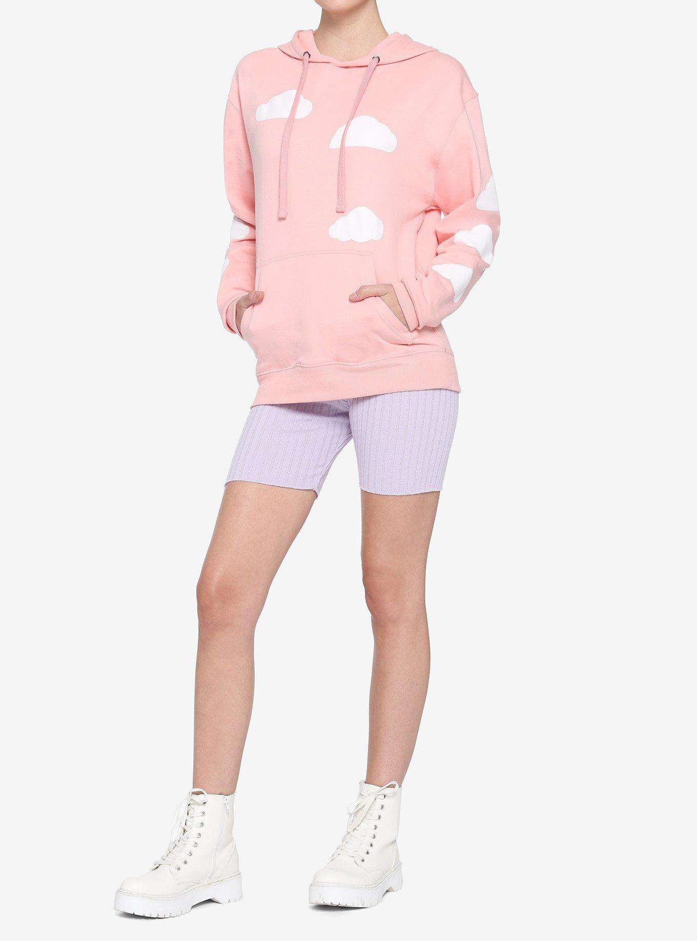Pink Clouds Girls Hoodie, PINK, alternate