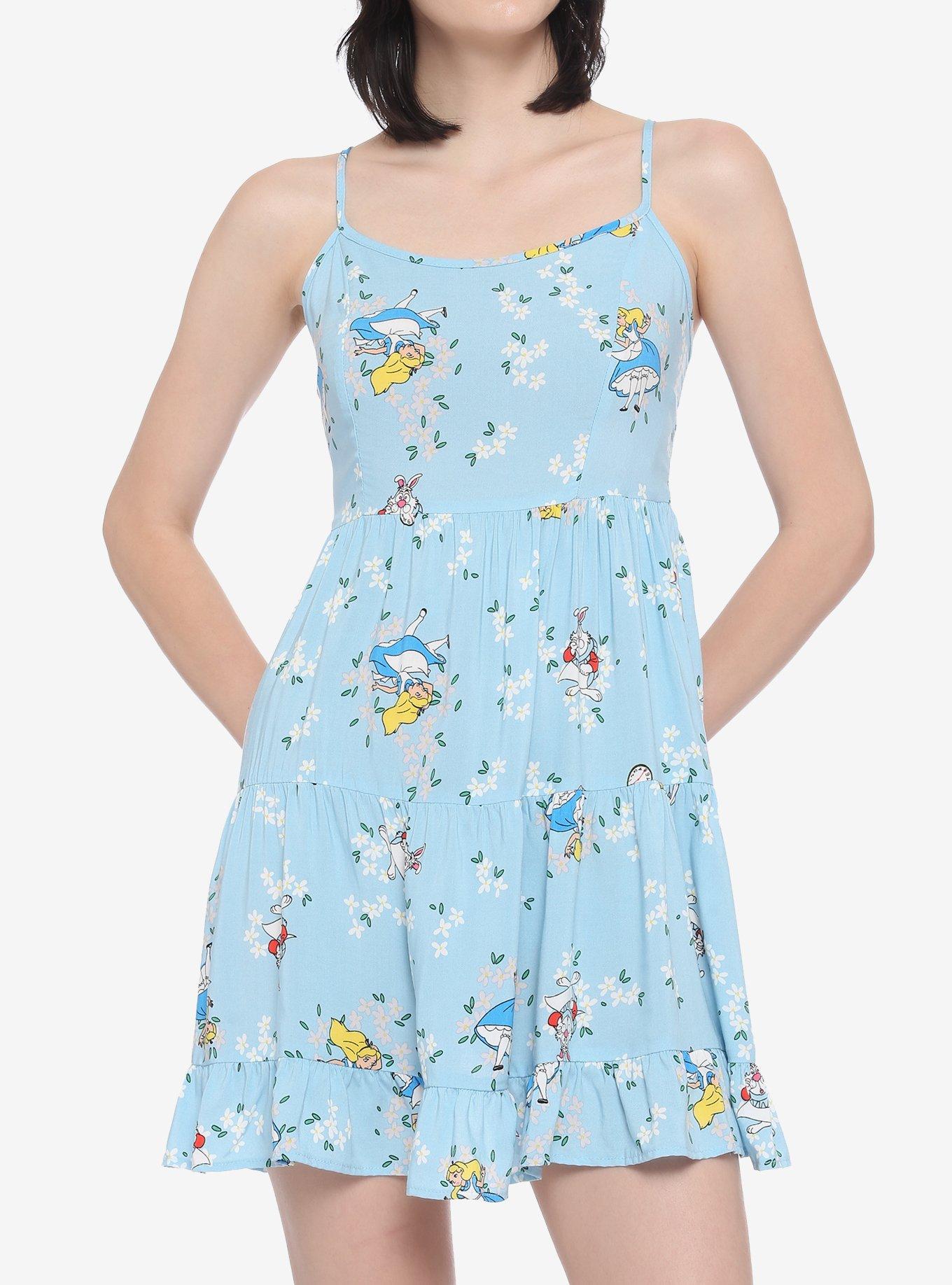 Disney Alice In Wonderland Floral Tiered Dress, MULTI, alternate