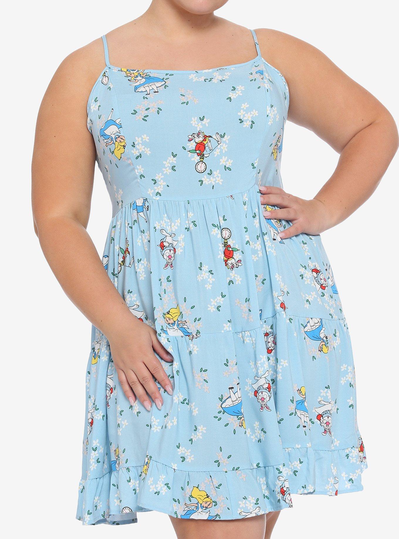 Disney Alice In Wonderland Floral Tiered Dress Plus Size, MULTI, alternate