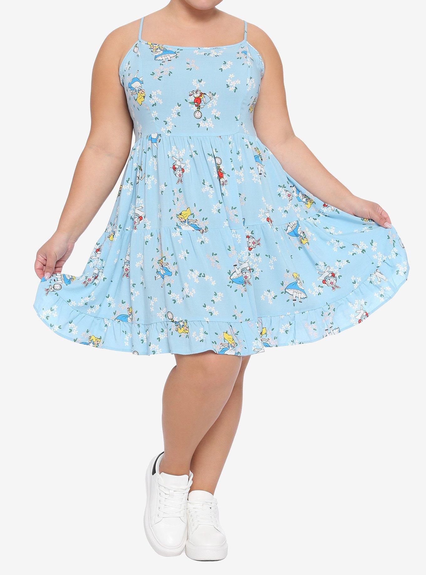 Disney Alice In Wonderland Floral Tiered Dress Plus Size, MULTI, alternate