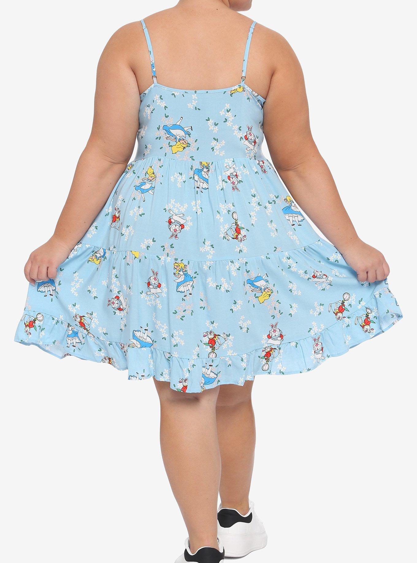 Disney Alice In Wonderland Floral Tiered Dress Plus Size, MULTI, alternate