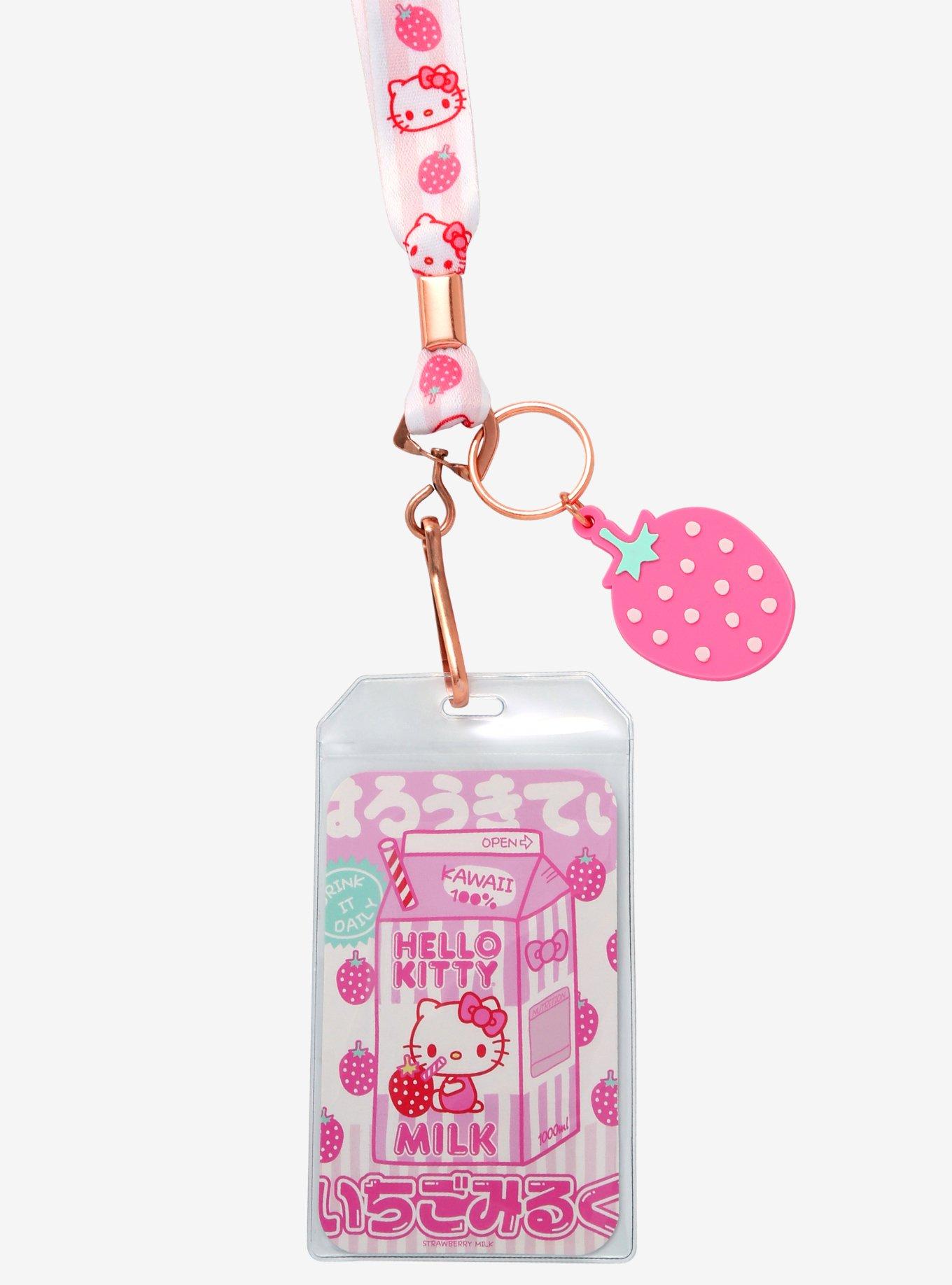 Hello Kitty Strawberry Milk Lanyard, , alternate