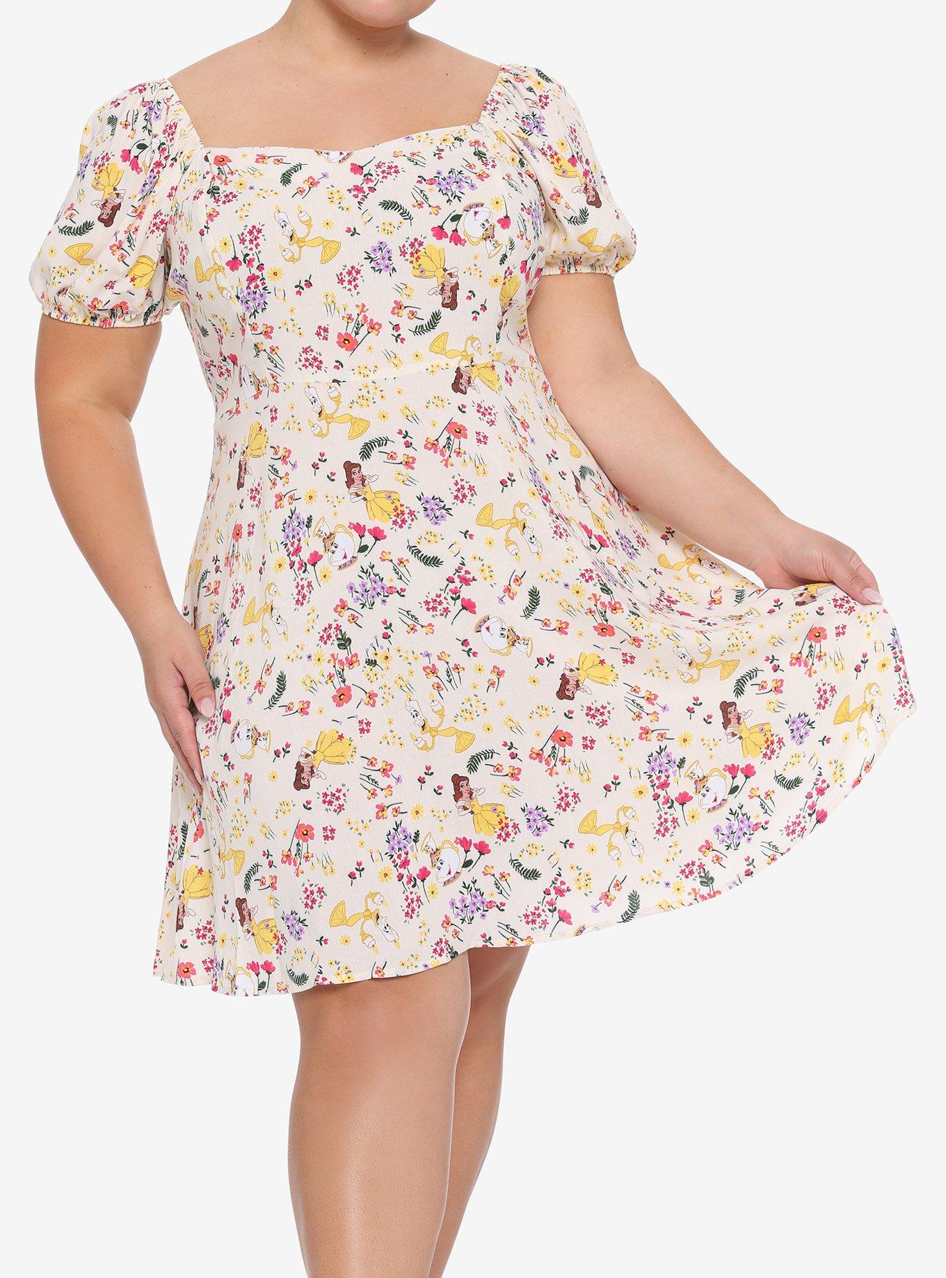 Disney Beauty And The Beast Belle Floral Sweetheart Dress Plus Size, MULTI, alternate