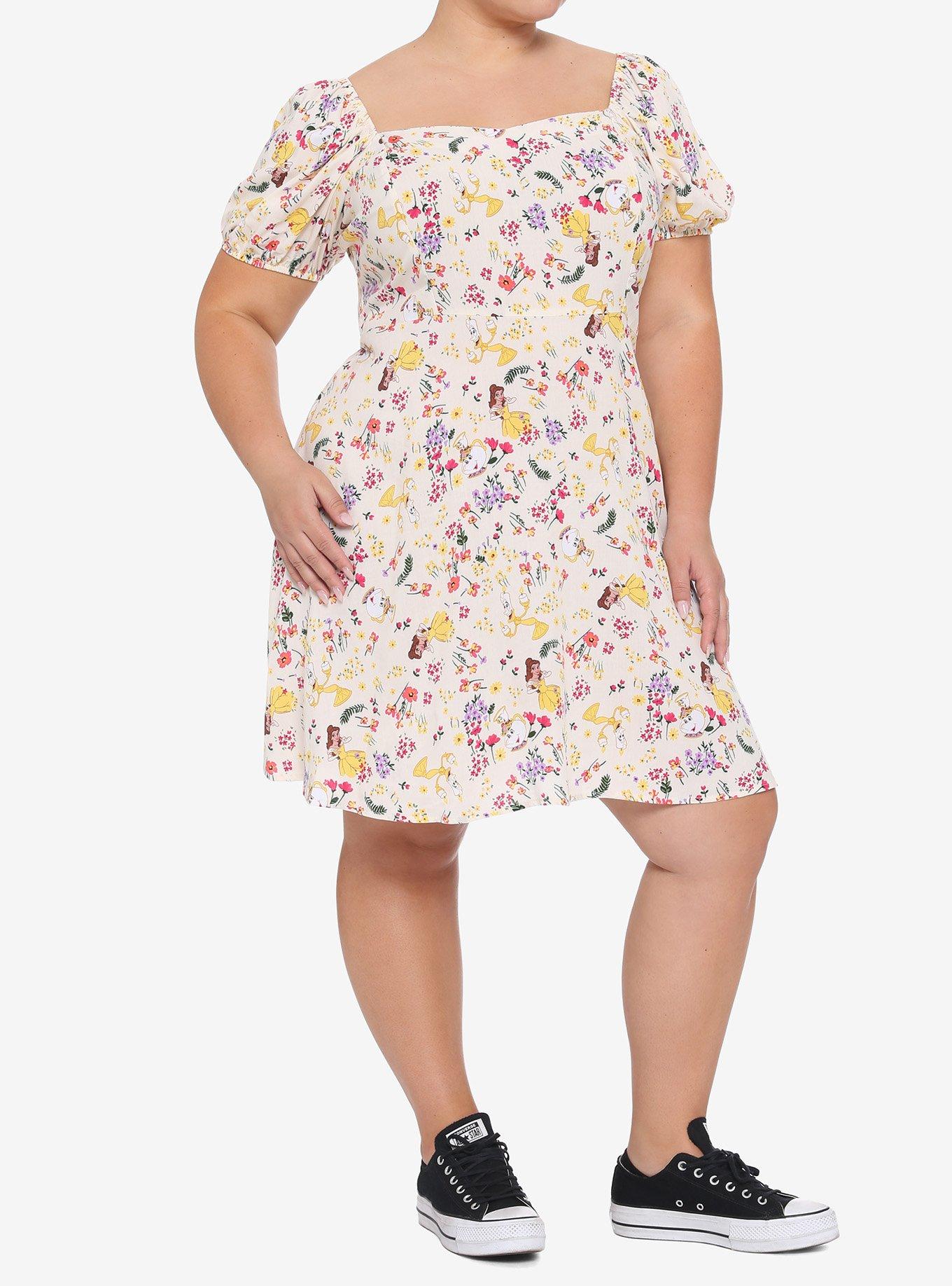 Disney Beauty And The Beast Belle Floral Sweetheart Dress Plus Size, MULTI, alternate