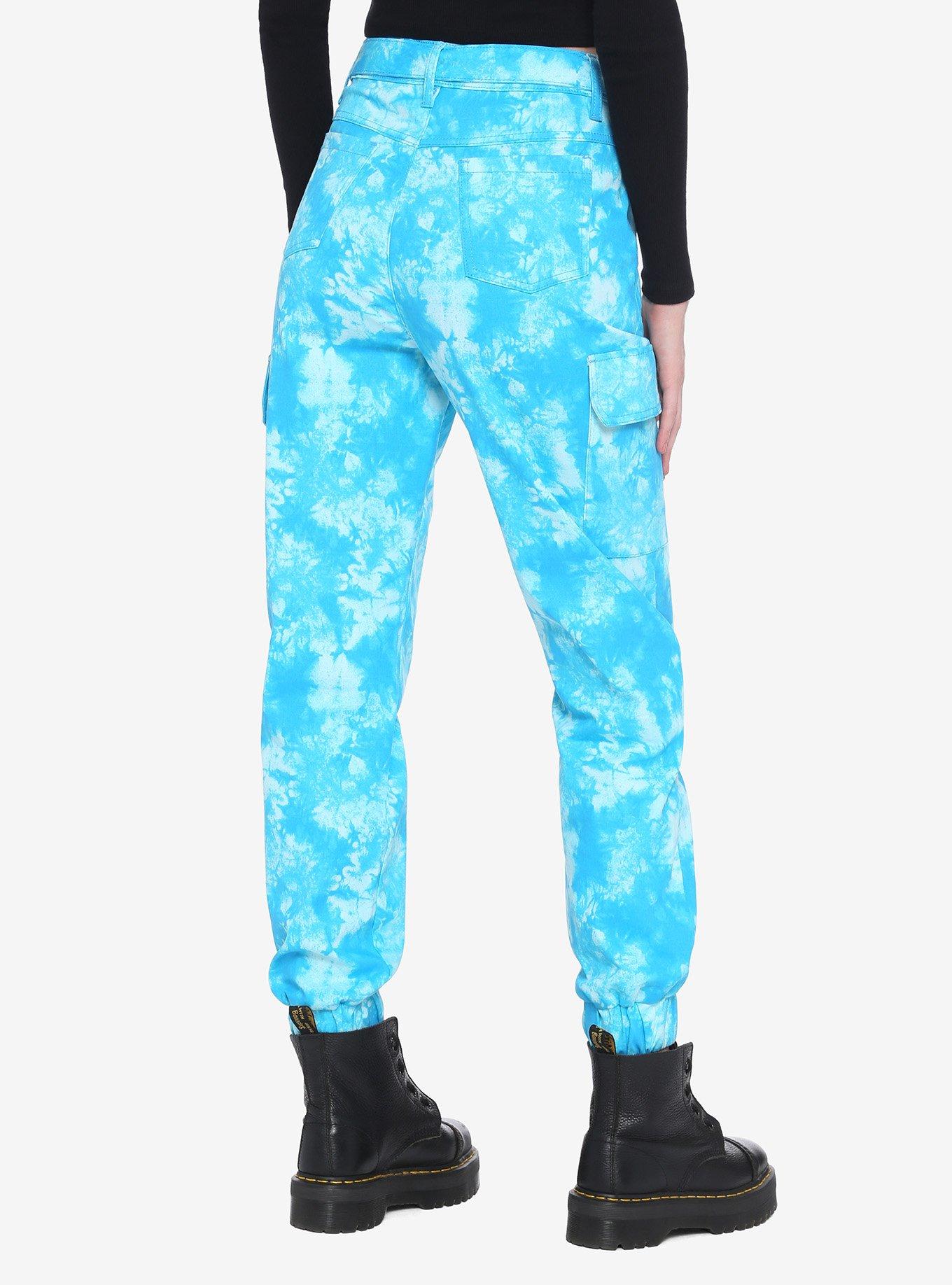 Blue Tie-Dye Cargo Pants, , alternate