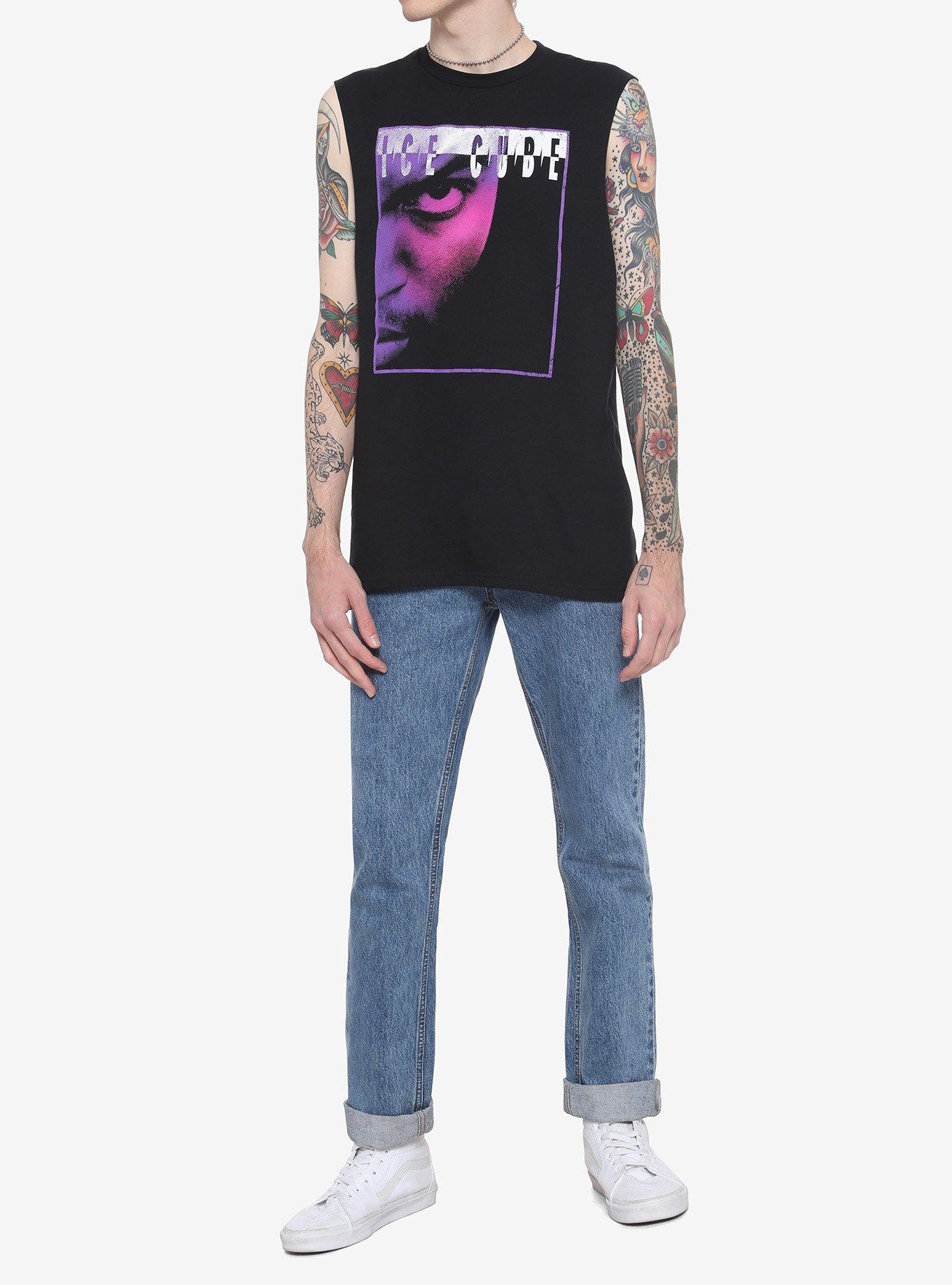 Ice Cube Purple Portrait Muscle Top, BLACK, alternate