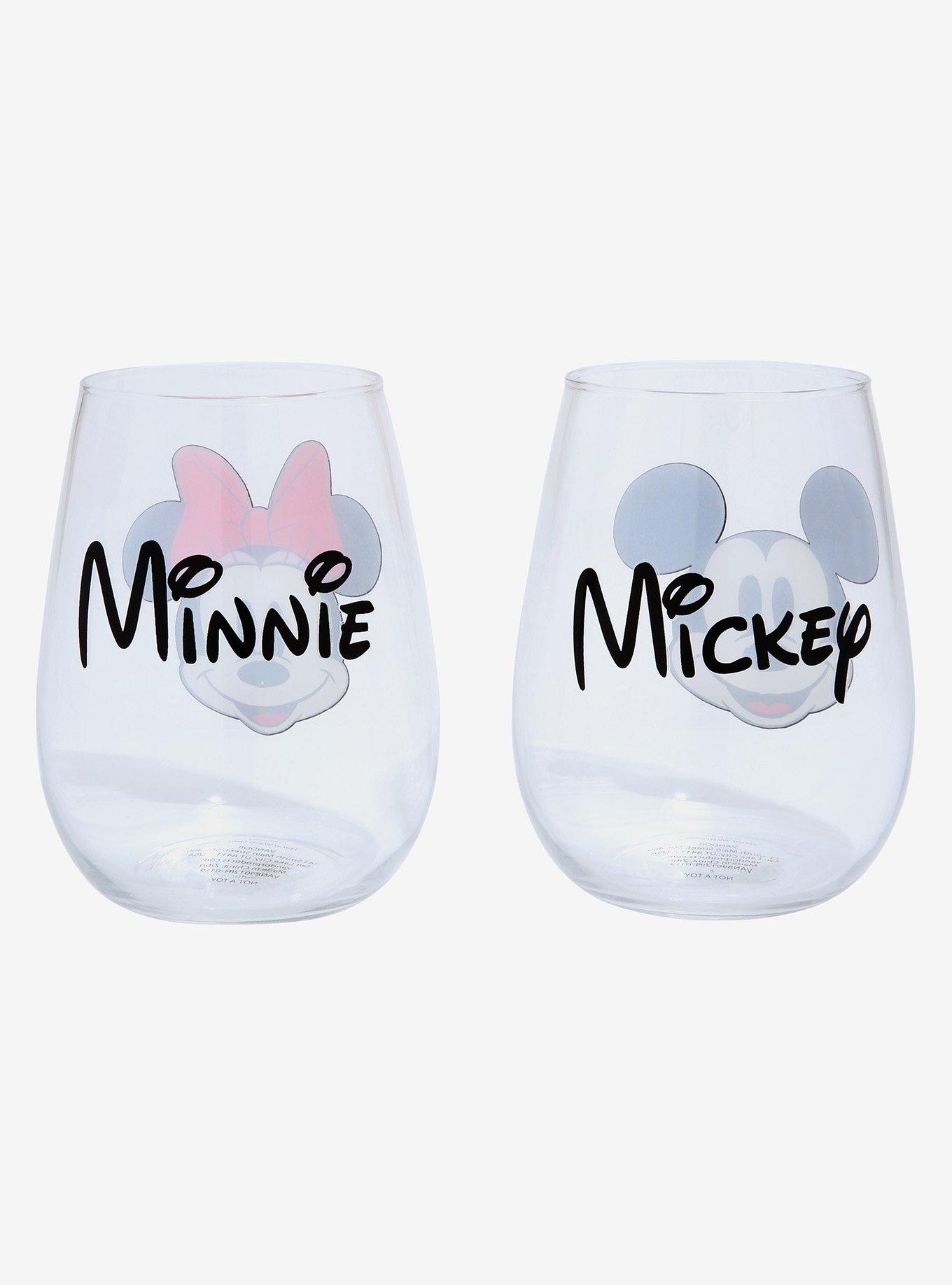 Disney Mickey and Minnie Mouse Wine Glass Set, , alternate