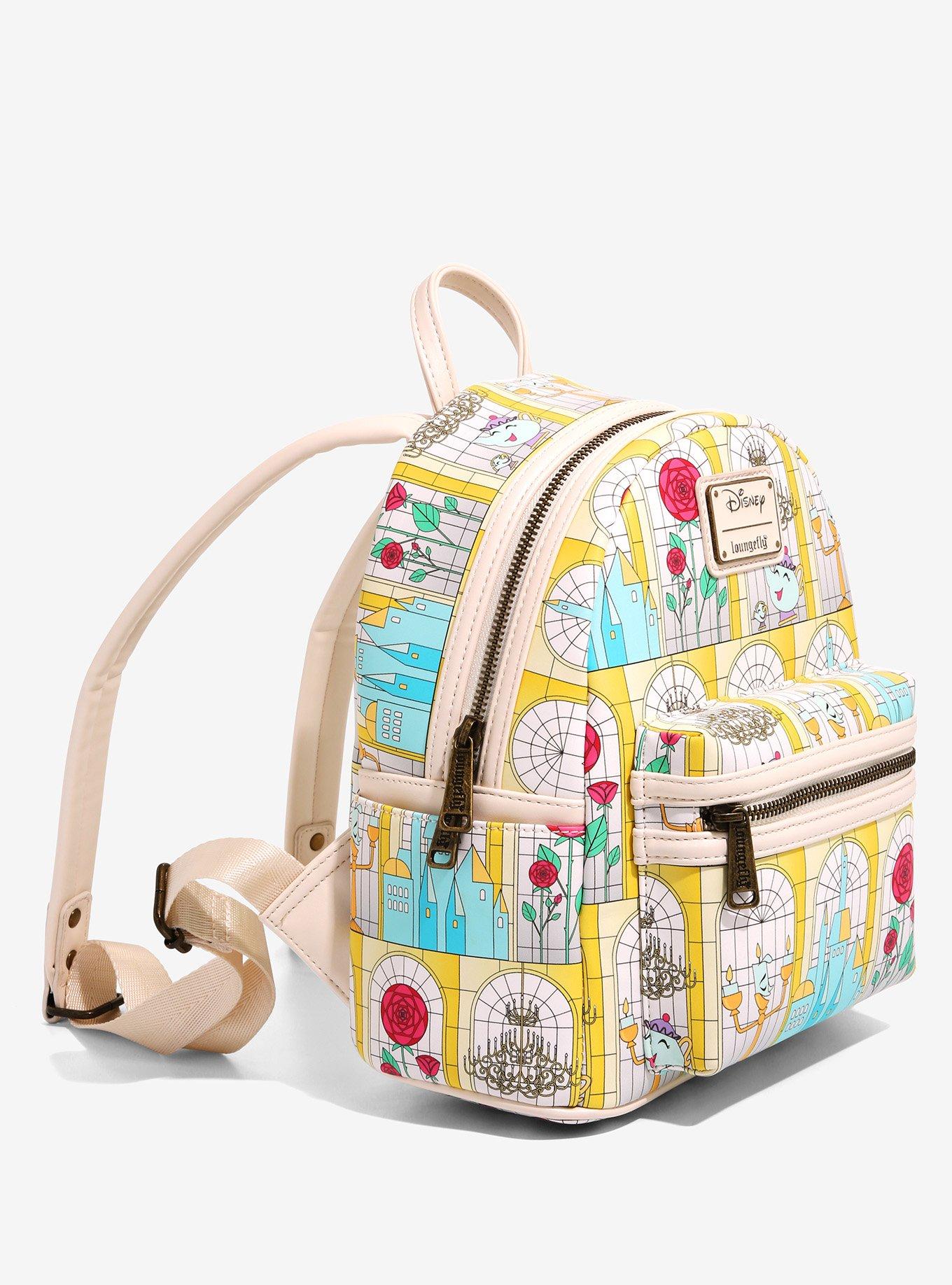 Loungefly Disney Beauty and the Beast Stained Glass Windows Mini Backpack - BoxLunch Exclusive, , alternate