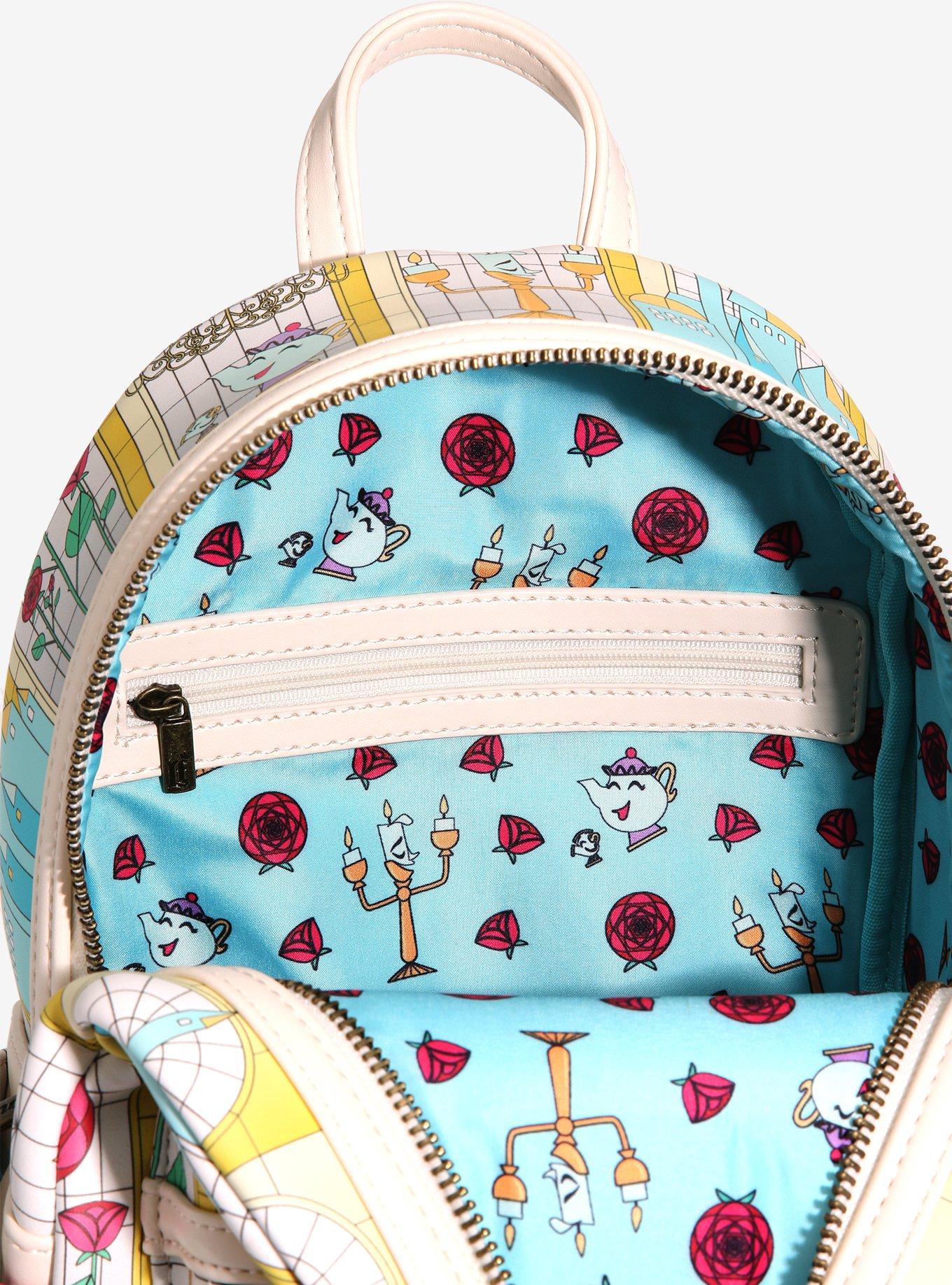 Loungefly Disney Beauty and the Beast Stained Glass Windows Mini Backpack - BoxLunch Exclusive, , alternate