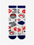 Super Mario Mario Icons Crew Socks, , alternate