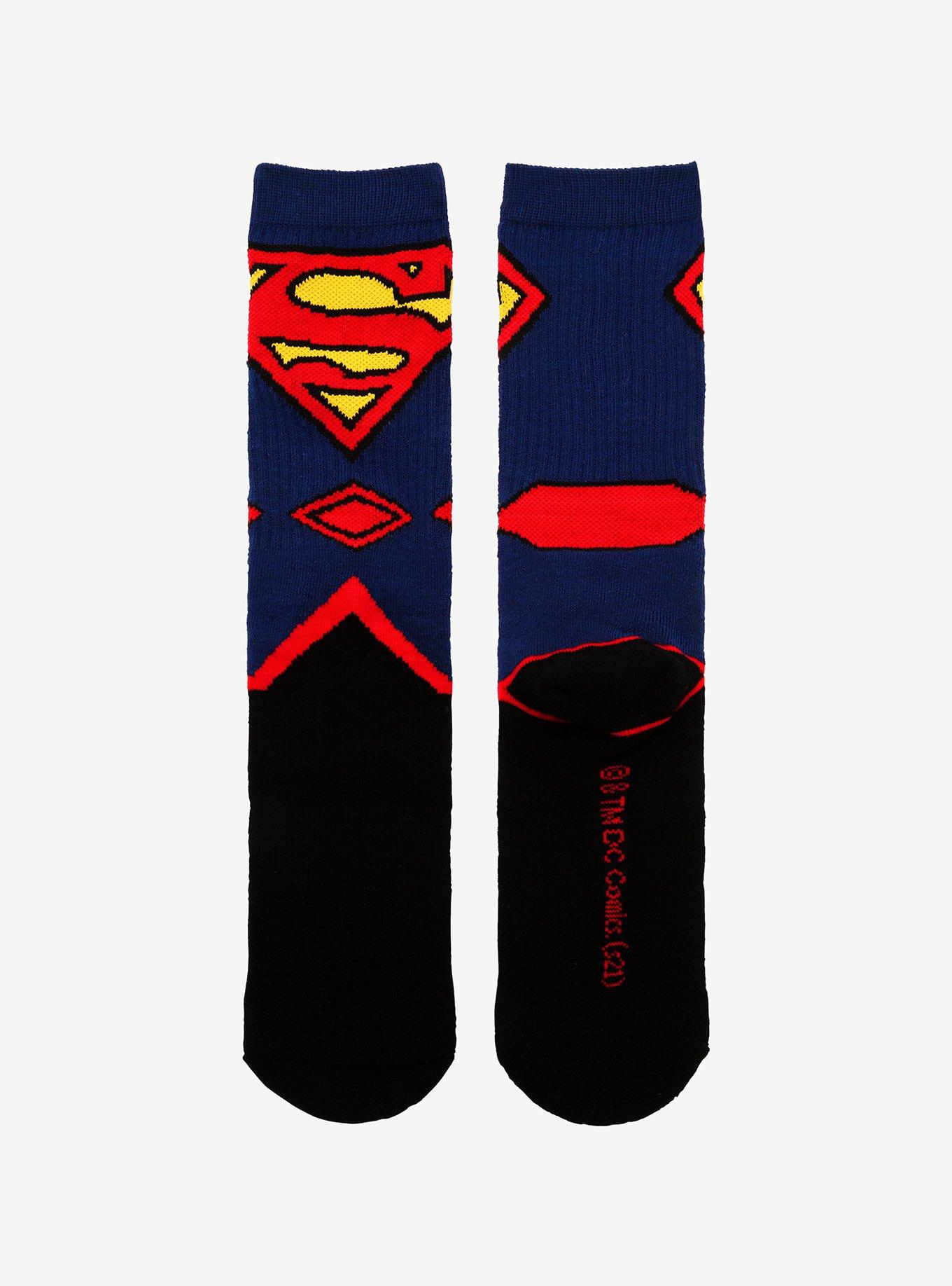 DC Comics Superman Suit Crew Socks, , alternate