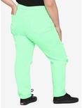 Neon Green Distressed Front Jeans Plus Size, GREEN, alternate
