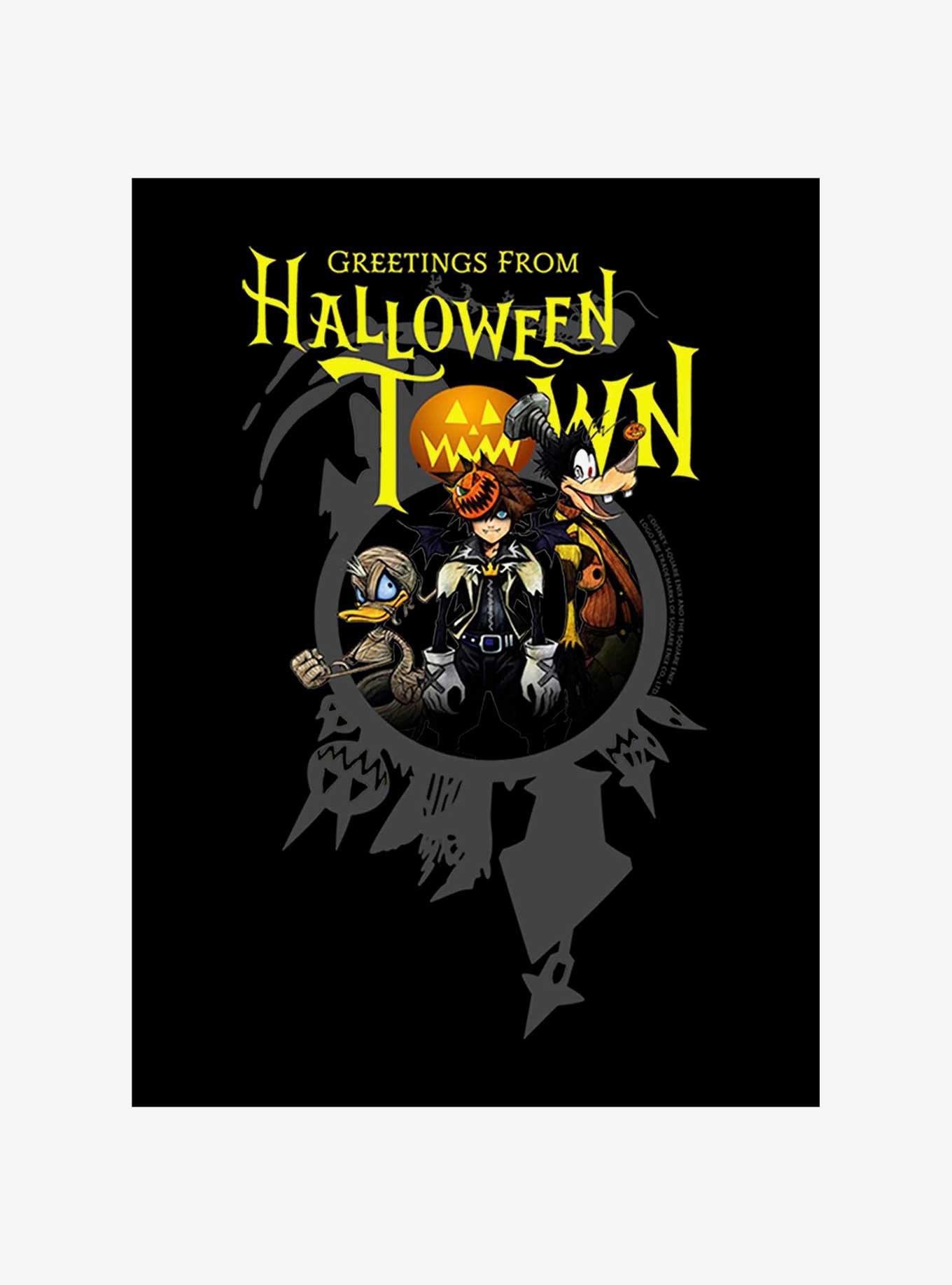 Disney Kingdom Hearts Greetings Halloween Town T-Shirt, BLACK, alternate