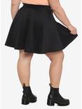 Black Lace-Up Skater Skirt Plus Size, BLACK, alternate