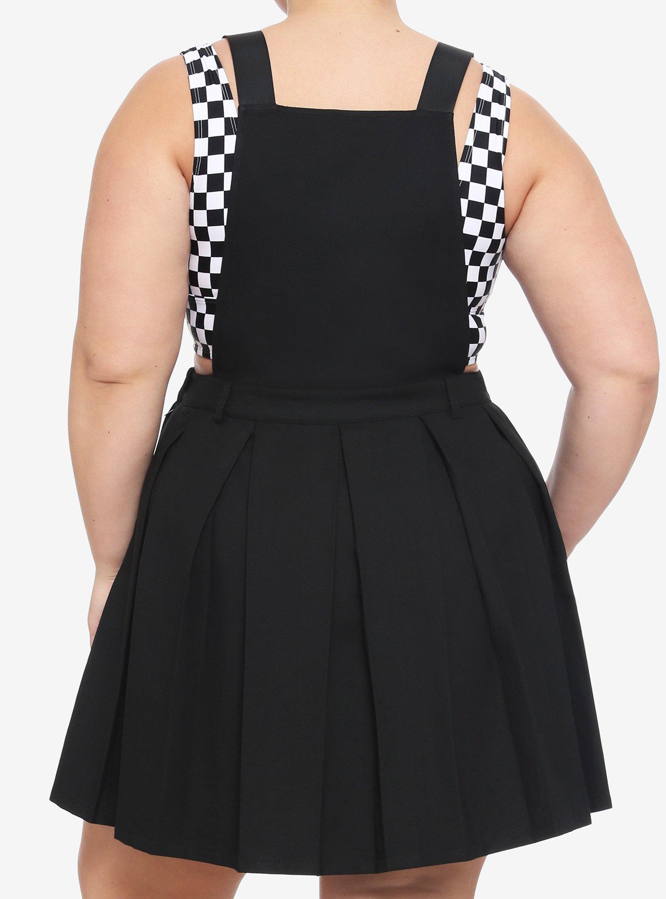 Black Cargo Pleated Skirtall Plus Size, BLACK, alternate