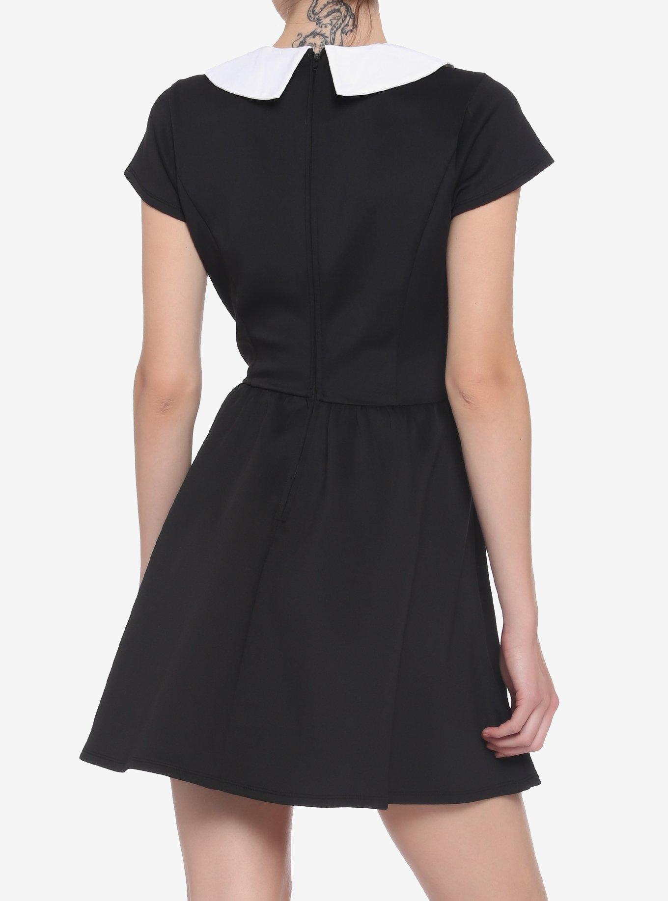 Death Moth Collared Scuba Dress, , alternate