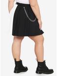 Dragon Black & White Split Pleated Chain Skirt Plus Size, MULTI, alternate
