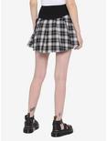 Black & White Plaid Yoke Pleated Skirt, PLAID, alternate