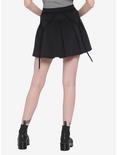Black O-Ring Garter Belt Pleated Skater Skirt, BLACK, alternate