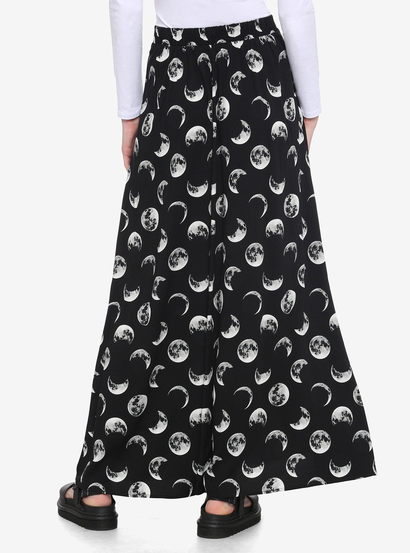 Moon Phases Maxi Skirt, BLACK, alternate