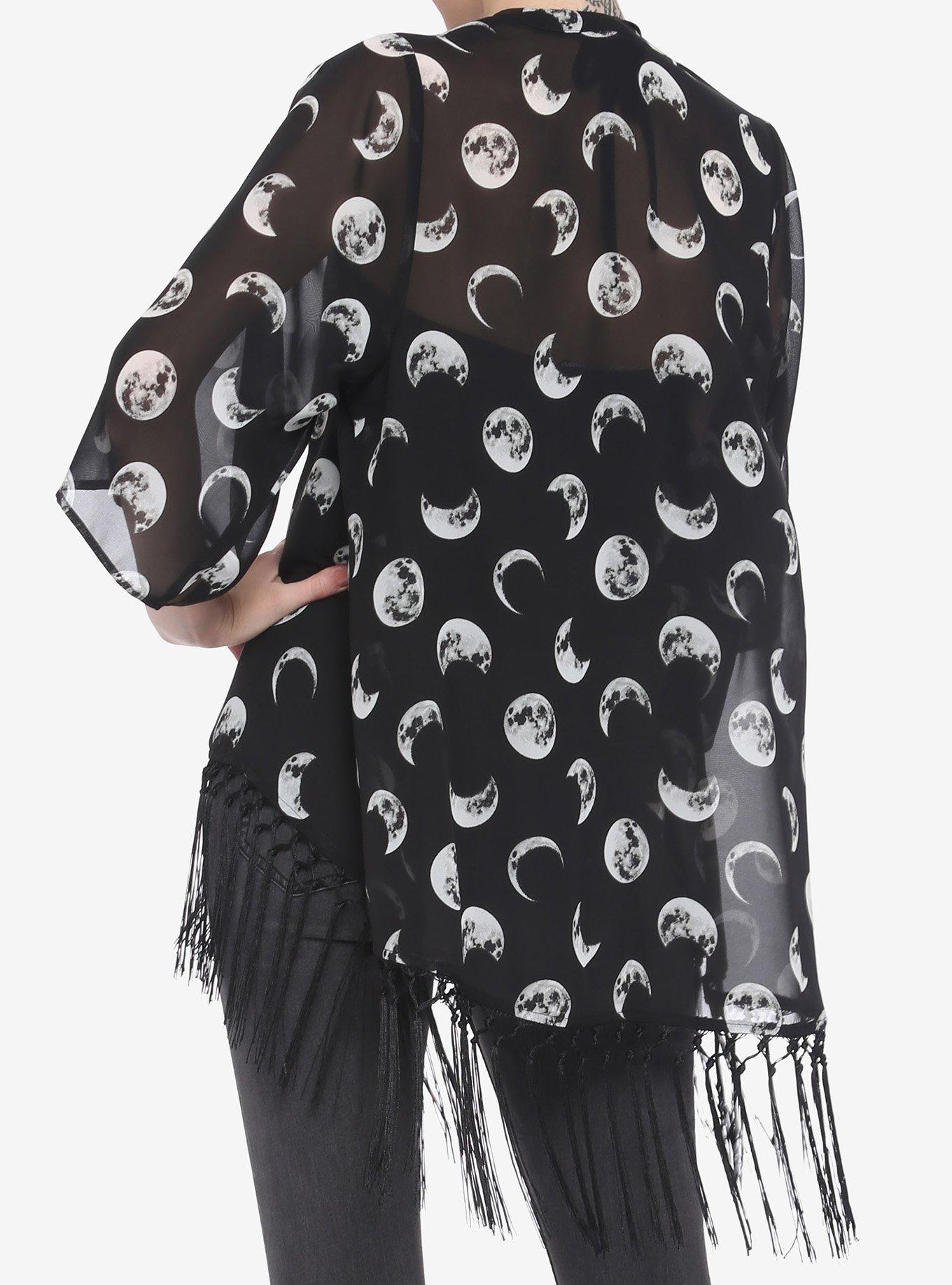 Moon Phase Chiffon Fringe Short Duster, MULTI, alternate