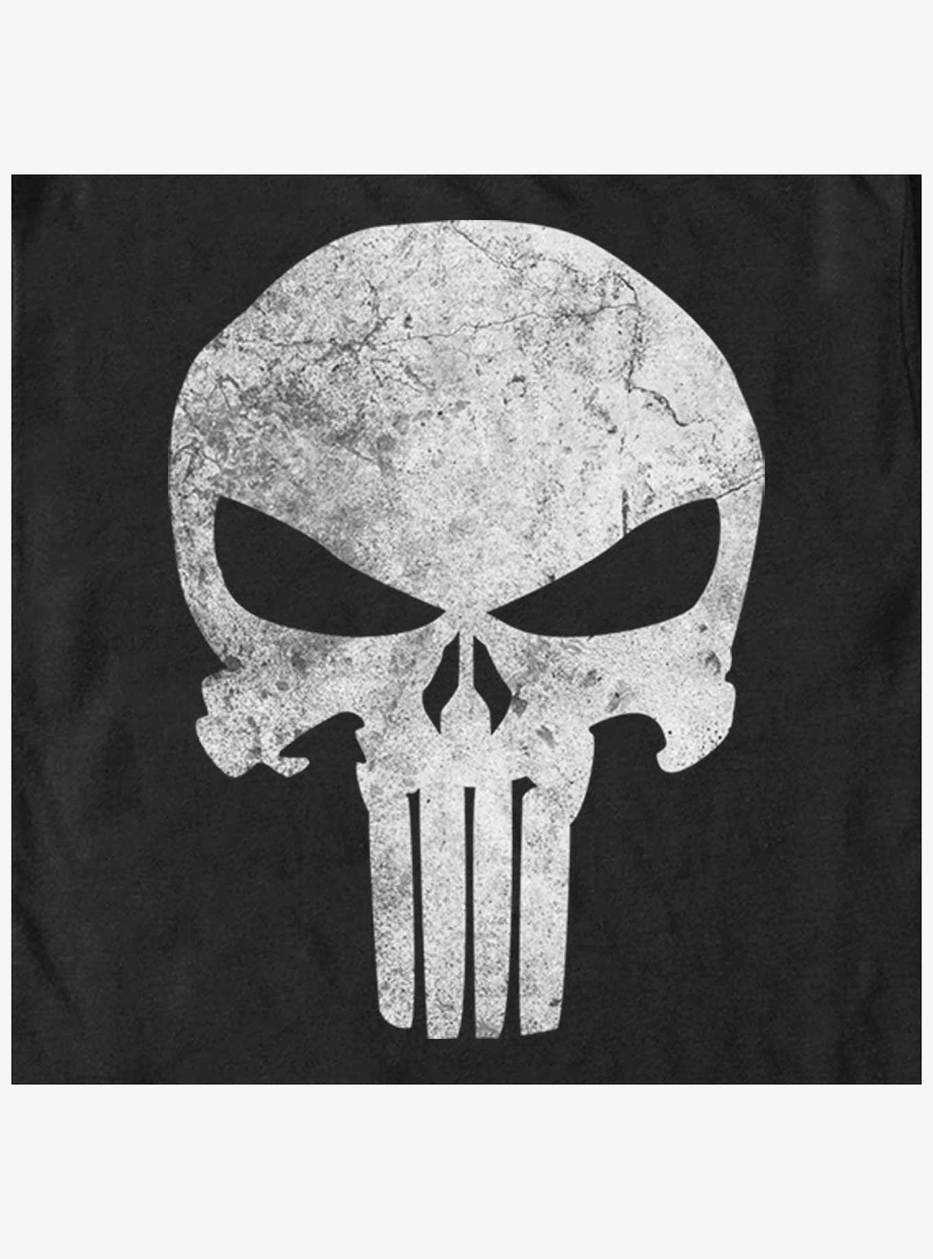 Marvel Punisher Distressed Skull T-Shirt, BLACK, alternate