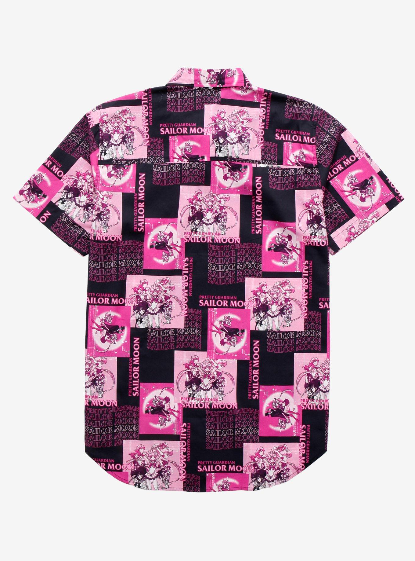 Sailor Moon Sailor Moon Guardian Woven Button-Up - BoxLunch Exclusive, BLACK  HOT PINK, alternate