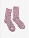 Purple Chenille Crew Socks, , alternate