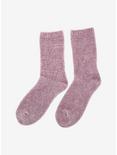 Purple Chenille Crew Socks, , alternate