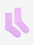 Lavender Chenille Crew Socks, , alternate