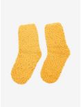 Yellow Fuzzy Popcorn Crew Socks, , alternate